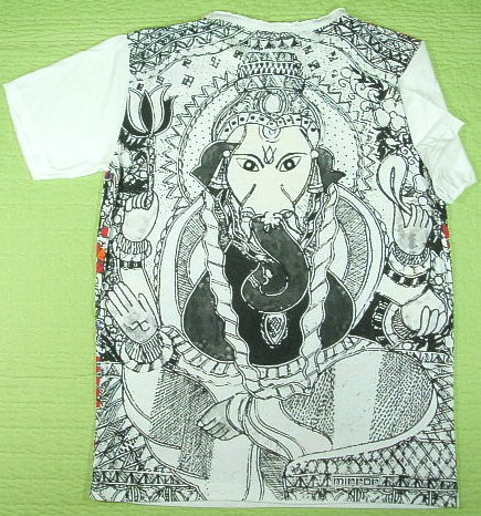 メンズ Tシャツ 幸せを呼ぶ象 インドの神様Tシャツ、ガネーシャのTシャツ、インドTシャツ