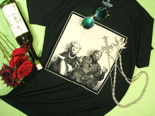 ヒップホップＴシャツ　2パックＴシャツ　Tshirt　2PACとマリリン・モンローのTシャツ　モンローＴシャツ　マリリンＴシャツ　Marilyn