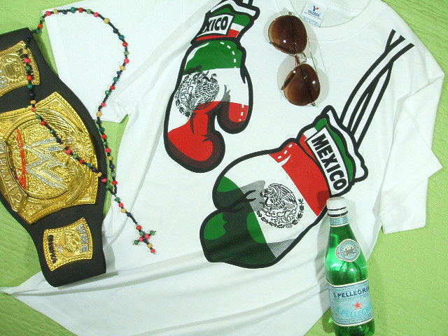 メキシコボクシングＴシャツ　ボクシンググローブのＴシャツ　Boxing T-shirt　メキシカンボクサーＴシャツ