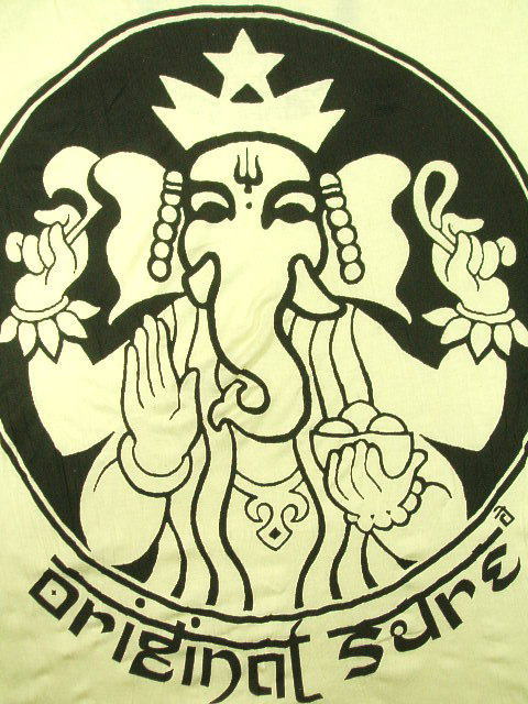 インド　ガネーシャの長袖Ｔシャツ　ロンT　幸運を呼ぶ象のＴシャツ　長袖ガネーシャＴシャツ