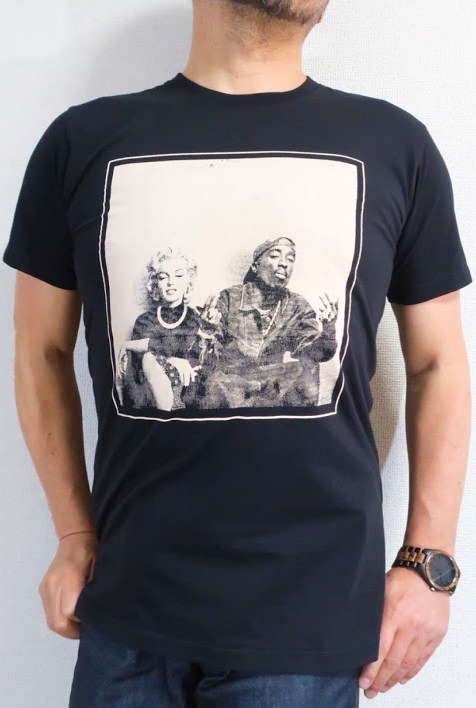 ヒップホップＴシャツ　2パックＴシャツ　Tshirt　2PACとマリリン・モンローのTシャツ　モンローＴシャツ　マリリンＴシャツ　Marilyn